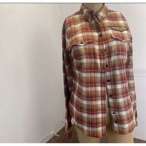 Harley-Davidson Women's 120th Anniversary Plaid Flannel Shirt Size 1W New - Picture 8 of 11